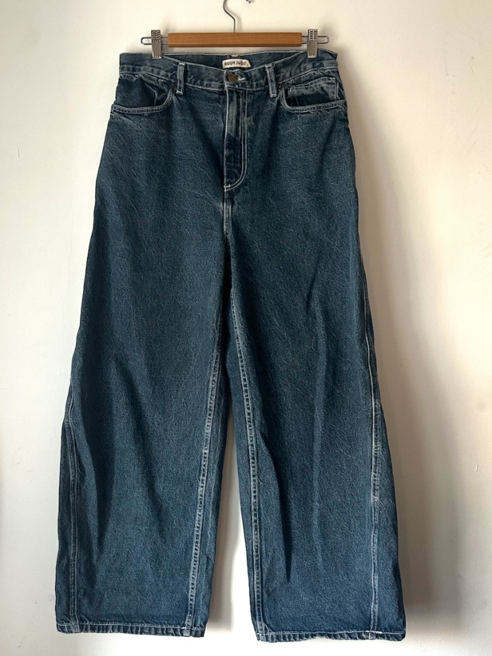 Rudy Jude Adult Roper Barrel Jeans High Rise Indigo Denim - Picture 2 of 6